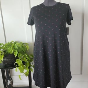 NWT LuLaRoe Jessie Dress Black Pink Hearts XL
